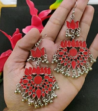 Afghani Earrings - Red