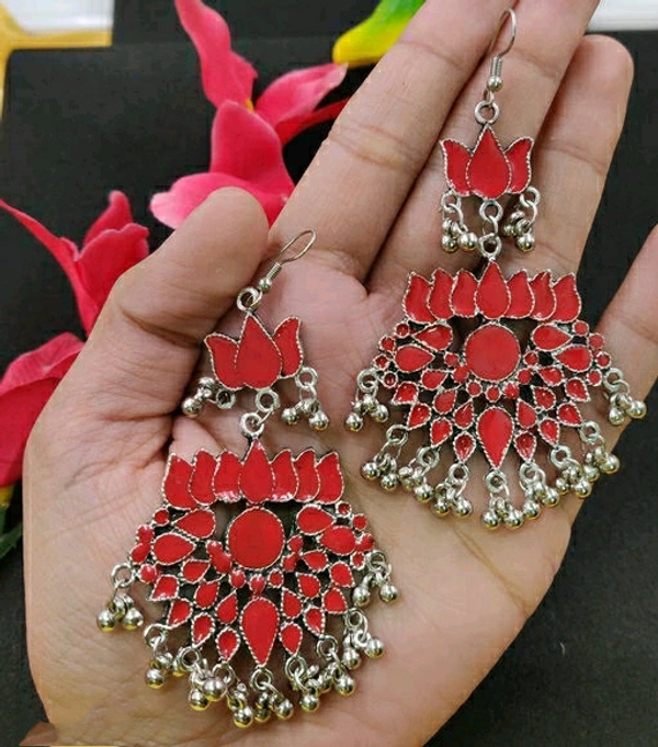 Afghani Earrings - Red