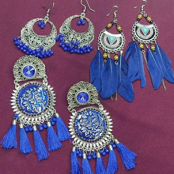 Combo Earrings - Blue