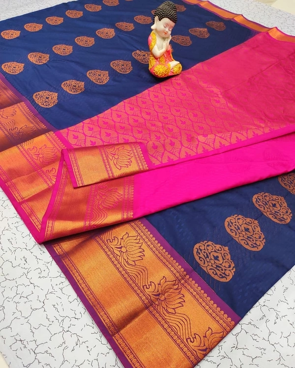 Kanjeevaram Semi Silk - SK016 - Ultramarine