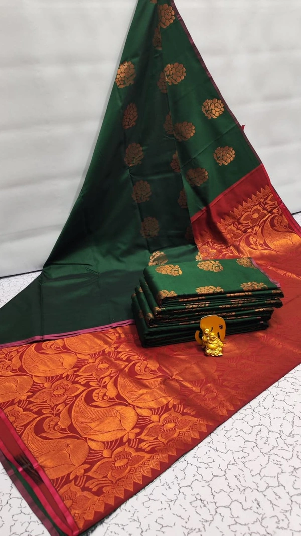 Soft Silk Saree - SK020 - Japanese Laurel