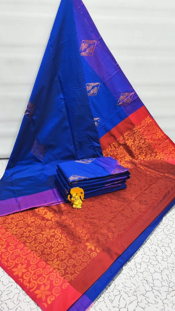 Soft Silk Saree - SK021 - Blue