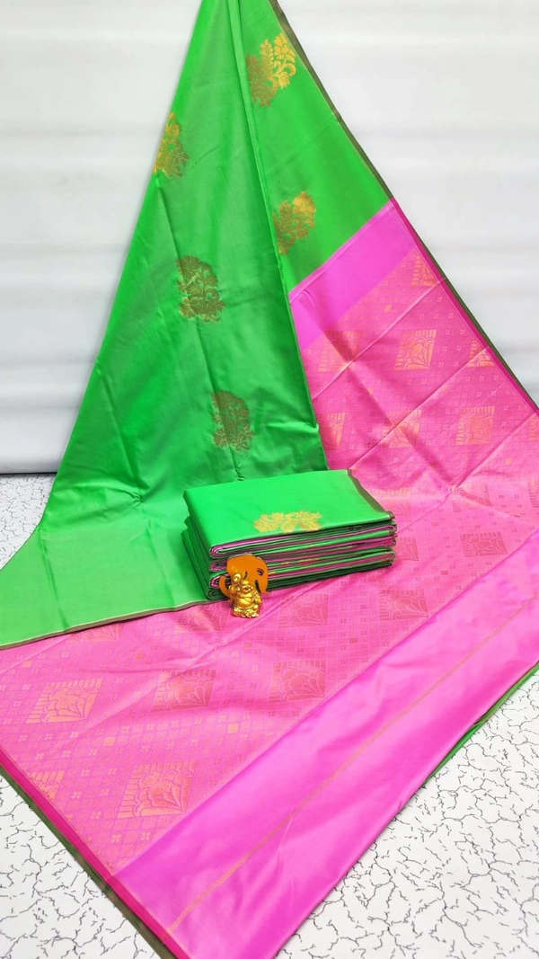 Soft Silk Saree - SK023 - Green