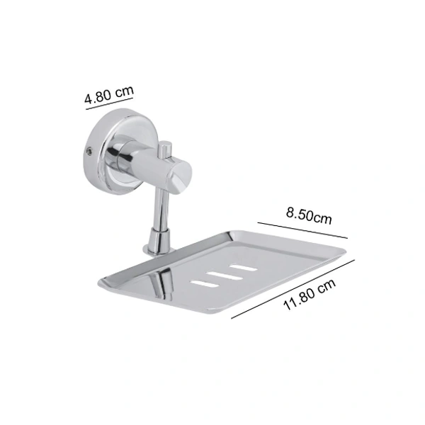 BA12 Stainless Steel Anti Rust single Dish-Bathroom Soap Holder, Medium (Silver Finish)