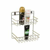 BA23 Stainless Steel Double Layer Shelf with Towel Road,Multipurpose Bath Shelf Organizer,Kitchen Shelf/Towel self/Bathroom Shelf /bathroom stands and racks/Bathroom Accessories-Chrome Finish(Made in India)