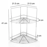 BA26 Stainless Steel Double Layer Shelf with Towel Road,Multipurpose Bath Shelf Organizer,Kitchen Shelf/Towel self/Bathroom Shelf /bathroom stands and racks/Bathroom Accessories-Chrome Finish(Made in India)