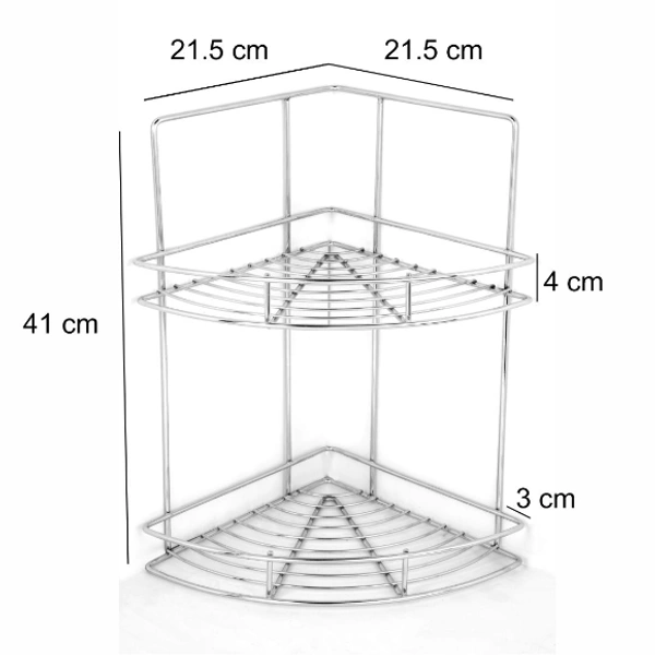 BA26 Stainless Steel Double Layer Shelf with Towel Road,Multipurpose Bath Shelf Organizer,Kitchen Shelf/Towel self/Bathroom Shelf /bathroom stands and racks/Bathroom Accessories-Chrome Finish(Made in India)