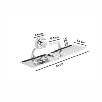 BA27 stainless Steel Anti Rust Double Dish-Bathroom Soap Holder, Medium (Silver Finish)
