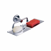 BA27 stainless Steel Anti Rust Double Dish-Bathroom Soap Holder, Medium (Silver Finish)