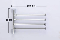 BA38 Stainless Steel 24 inch Towel Holder Rod for Bathroom | Kitchen | Living Room