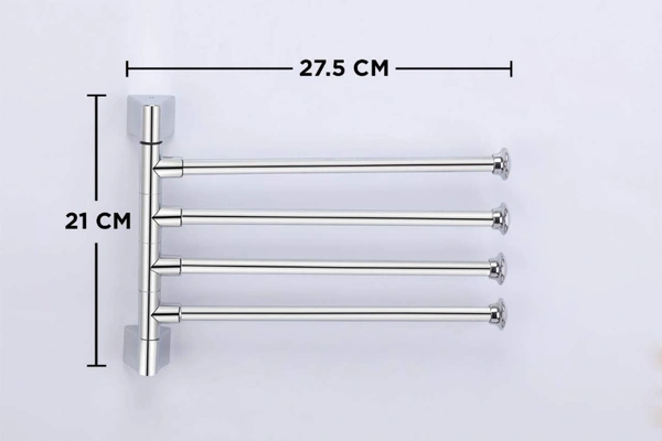 BA38 Stainless Steel 24 inch Towel Holder Rod for Bathroom | Kitchen | Living Room