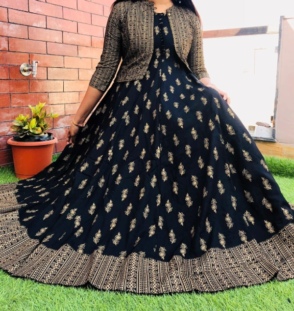 Fabulous Balck Kurti With Jacket - M