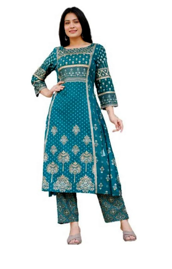 Elegant Rayon Kurta Palazzo Set  - S