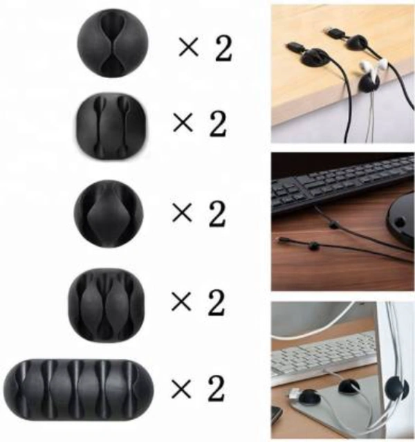 KW08 | Cable Protector and Wire oragniser clips for TV , laptops, desktops ,wall, cubicle (Set of 10)