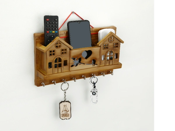 KS21 | Wooden Look Plastic Key Ring Holder