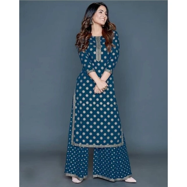 Kurta Palazzo Set Navy Blue