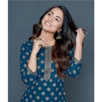 Kurta Palazzo Set Navy Blue