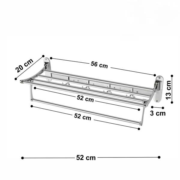 BA40 Stainless Steel Folding Towel Rack 24 INCH ABS 01