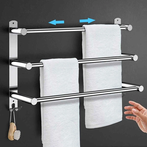 BA36 Stainless Steel 18 inch Towel Holder Rod for Bathroom | Kitchen | Living Room