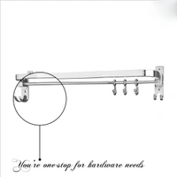 BA58 Ant Rust 304 Grade Stainless Steel Folding Towel Rod with Hooks/Towel Rack for Bathroom/Towel Bar/Hanger/Bathroom Accessories - (24 Inch)