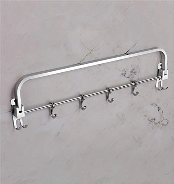BA58 Ant Rust 304 Grade Stainless Steel Folding Towel Rod with Hooks/Towel Rack for Bathroom/Towel Bar/Hanger/Bathroom Accessories - (24 Inch)