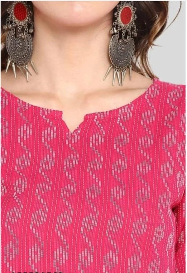Stylish Women Kurtis | Printed Cotton Kurtis for Daily Wear - M, Pink