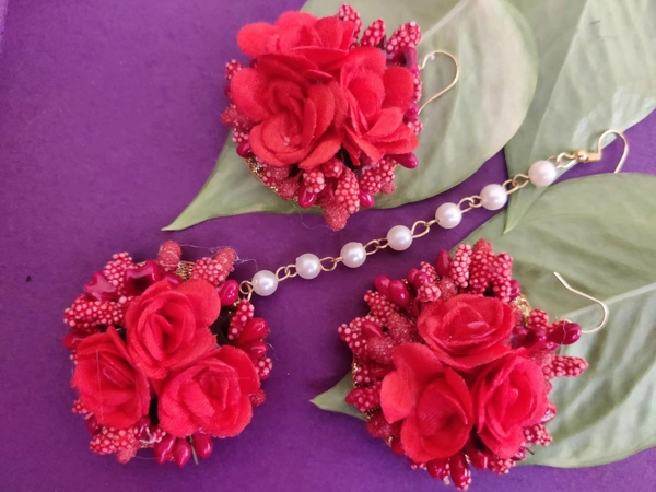 Mangtika Earring Set | Fashionable Flower Jewelry 