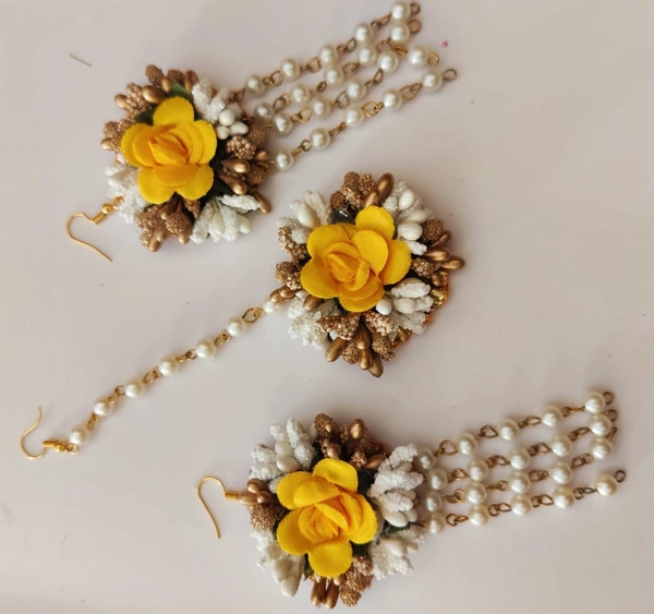 Mangtika Earring Set | Fashionable Flower Jewelry 