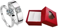 Unique Style Couple Rings | Proposal Ring Set | Rings for Men Women | Fashionable Engagement Valentine Rings Combo | Silver Polished Rings | CPL101
