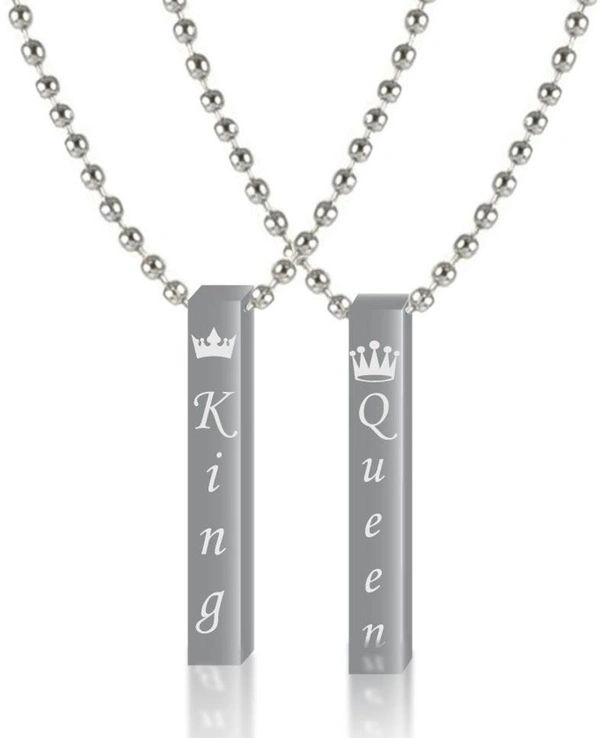 King Queen Silver Silver Lockets - 