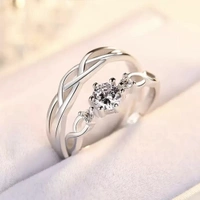 Unique Style Couple Rings | Proposal Ring Set | Rings for Men Women | Fashionable Engagement Valentine Rings Combo | Silver Polished Rings | CPL103