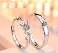 Unique Style Couple Rings | Proposal Ring Set | Rings for Men Women | Fashionable Engagement Valentine Rings Combo | Silver Polished Rings | Cpl105