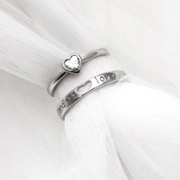 Unique Style Couple Rings | Proposal Ring Set | Rings for Men Women | Fashionable Engagement Valentine Rings Combo | Silver Polished Rings | Cpl107