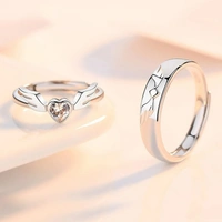Unique Style Couple Rings | Proposal Ring Set | Rings for Men Women | Fashionable Engagement Valentine Rings Combo | Silver Polished Rings|Cpl128