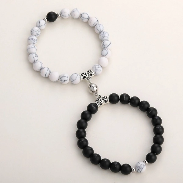 Couple Bracelets | Matte Finish Moti Bracelets Gifts For Valentine Love