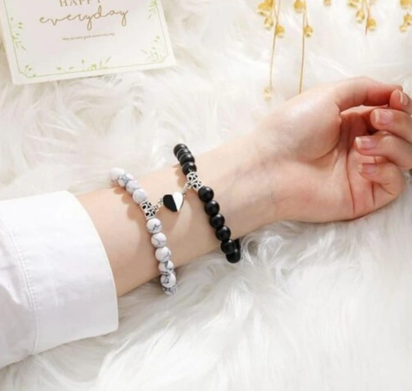 Couple Bracelets | Matte Finish Moti Bracelets Gifts For Valentine Love