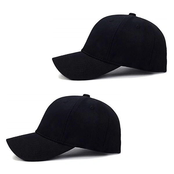 Black Caps For Summer | Elegant Stylish BASEBALL Caps | Sun burn Protection - Free Size, Black, 2