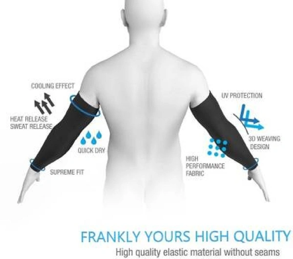 Arm Sleeves Combo Set | Pack Of 2  - Free Size, Black, 2 pairs