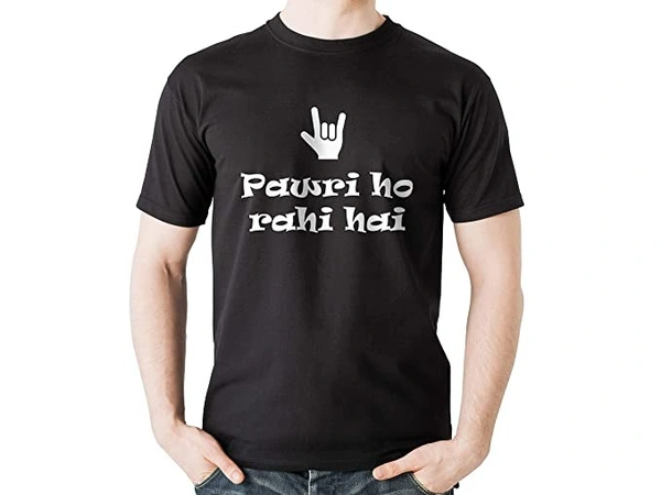 Pawri Ho Rahi Hai T-Shirts| Custom T-Shirts Texts - XL