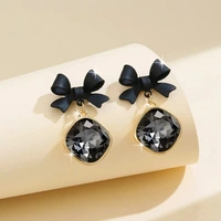 Earring For Women | Earring For Girl | Western Earring | Party Wear Earring - Free size, Black, 1 pair