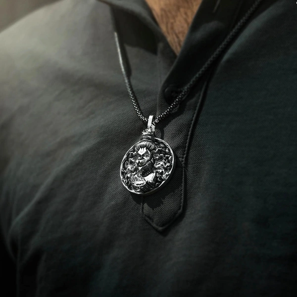 Kazare Hanuman Pendant | Pendant For Men | Boys Pendant - Silver, 1