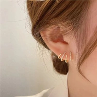 Korean Earring | Earring For Girl | Western Earring | Party Wear Earring - Free Size, Gold, 1