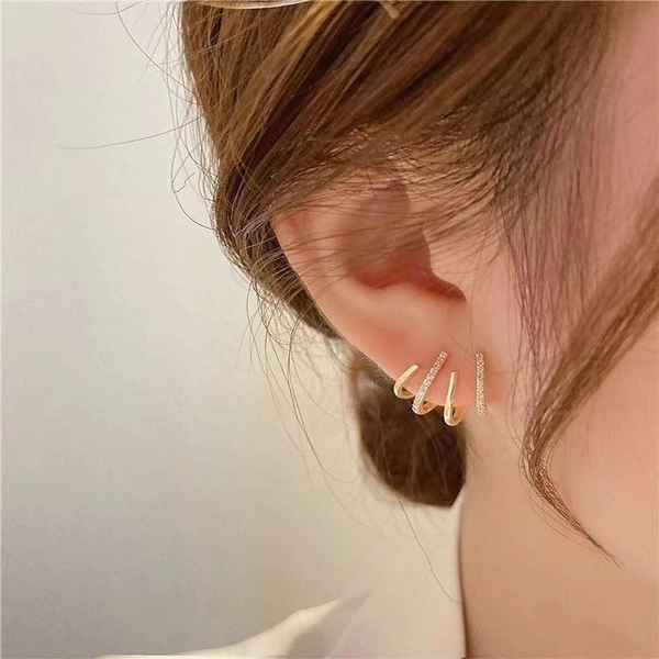 Korean Earring | Earring For Girl | Western Earring | Party Wear Earring - Free Size, Gold, 1