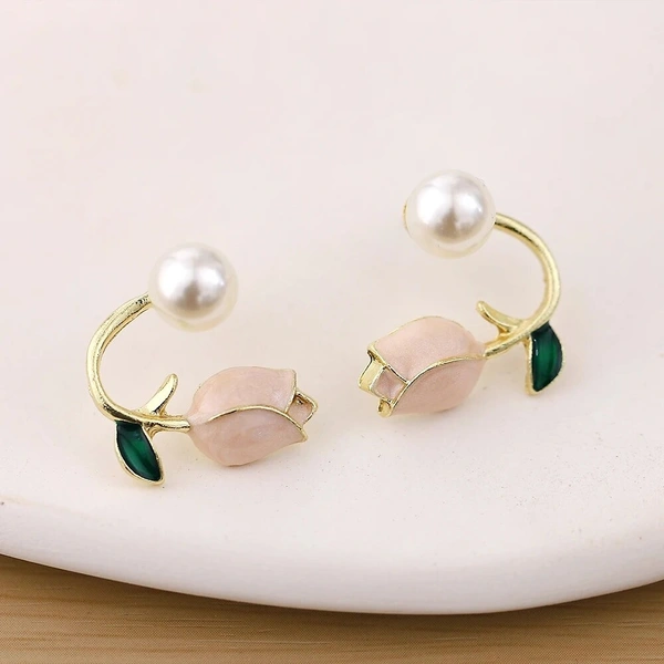 korean Earring |  Earring For Girl | Western Earring - Free Size, Pink, 2 earring