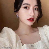 Korean Earring | Earring For Girl | Women Earring - Free Size, Purple, 1 pair