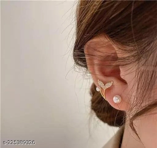 korean Earring  | Earring For Girl | Women Earring | Western Earring - Free Size, Gold, Earring For Girl, 1