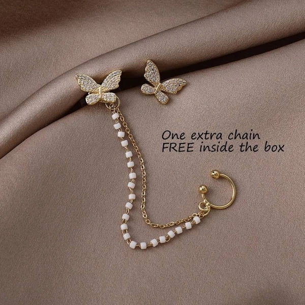 Korean Earring | Earring For Women | Western Earring - Free Size, Rose Gold, 1 pair