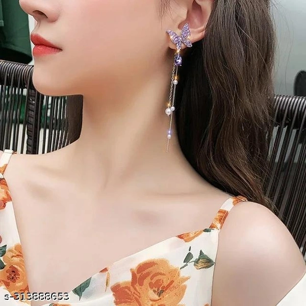 Earring For Women | Korean Earring | Western Earring - Free Size, Purple, 1 pair