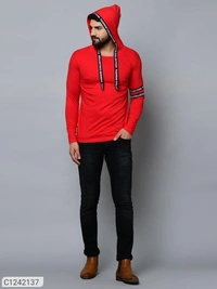 Cotton blend solid full sleeves t shirt 👚 - yellow, red, black green, white, S, M, L, XL