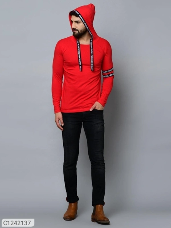Cotton blend solid full sleeves t shirt 👚 - yellow, red, black green, white, S, M, L, XL